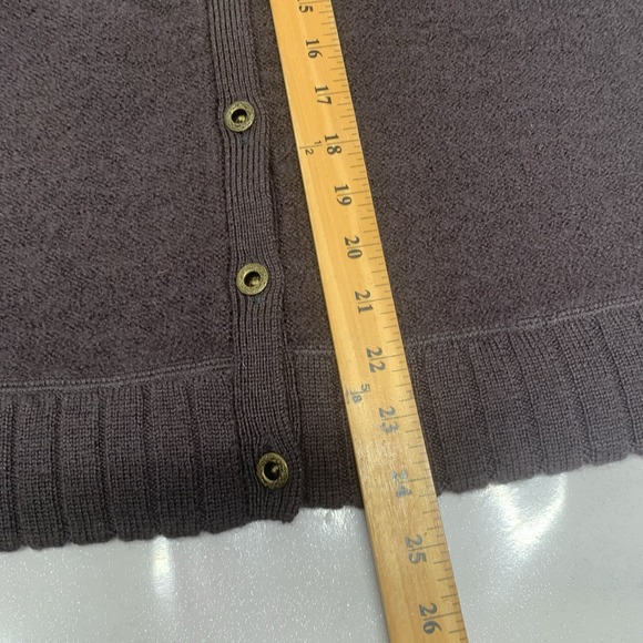IE Relaxed Wool Button Up‎ Cardigan Chocolate Brown Woman Large Made Australia - Picture 8 of 9
